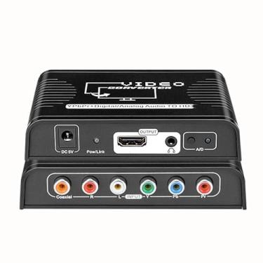 Imagem de 1080p Ypbpr para HDMI adaptador conversor de vídeo áudio 5 RCA Ypbpr componente para conector HDMI conversor para PS2 DVD Wii Xbox HDTV