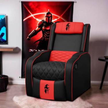 Imagem de Poltrona Gamer Troia Streammer Reclinável com Carregador USB e Massage