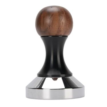 Imagem de Alça de Madeira de Nogueira, Design Ergonômico Cafeteira Violação de 51mmrich Sabor a Ferramenta de Prensa de café Expresso Com 304 Limpeza de Base de Aço Inoxidável para