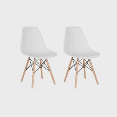 Imagem de Conjunto 2 Cadeiras para Sala de Jantar Eames Eiffel Dkr Branco