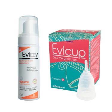 Imagem de Kit Coletor Menstrual Evicup P + Evicev 120 Ml Higiene E
