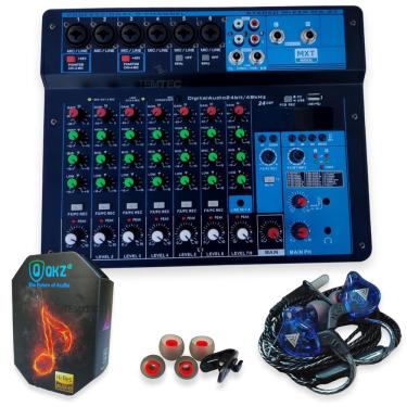Imagem de Console mesa de som mixer 8 canais phantom bluetooth azul