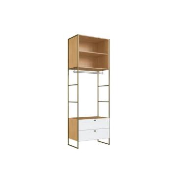 Imagem de Cubo Quarto Casal Estante Infinity c- 2 Nichos E 2 Gavetas Savana-branco - Genialflex