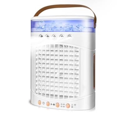 Imagem de Refrigerador de ar evaporativo portátil, ventilador de 3 velocidades com temporizador de 8H, mini ar condicionado USB com luz LED