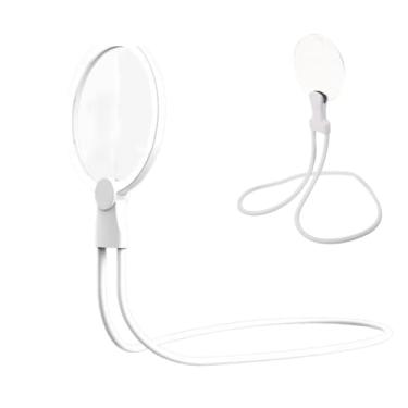 Imagem de Lupa de Pesçoco Apoio Mesa Maos Livres Aumento 5x Haste Flexivel Idoso Baixa Visao Leitura Trabalho Tarefa Visualizaçao Ampla Multiuso