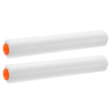 Imagem de QWORK Rolo pontiagudo para piso epóxi, pacote com 2 ferramentas de concreto autonivelante de 450 mm com pontas de 11 mm, ideal para grandes garagens e pisos de edifícios