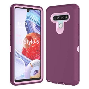 Imagem de Thybx Capa para LG Stylo 6, capa de telefone para LG Stylo 6/LG K71/LG Stylus 6, [proteção contra quedas] Capa de plástico resistente à prova de choque de corpo inteiro TPU 3 camadas durável capa dura