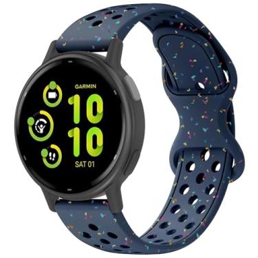 Imagem de Laband Pulseira de silicone esportiva colorida de 20 mm compatível com Garmin Vivoactive 6/Vivoactive 5/3/Forerunner 570 42 mm/165/55/245/645/Venu Sq 2/Venu, pulseira de plástico reciclado macia de