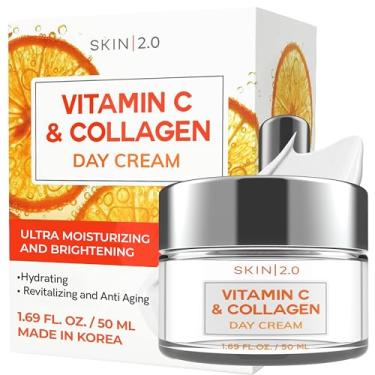 Imagem de Skin 2.0 Vitamin C & Collagen Face Moisturizer - Dermatologist Tested, Anti-Aging, Skin Tightening - Brightening, Clean Beauty, Cruelty-Free, Korean Skincare for All Skin Types - 1.69 Fl o