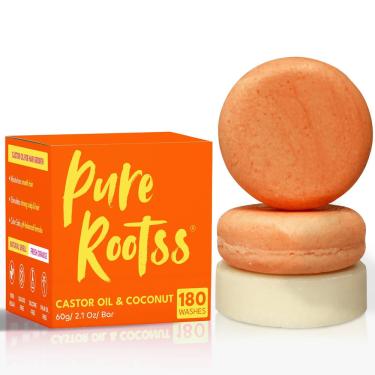 Imagem de Conjunto de barras de shampoo e condicionador PureRootss, óleo de rícino, 3 unidades