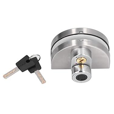 Imagem de Fechadura da porta do armário, instalação simples, fechadura de vidro fácil de usar para portas de vidro sem moldura para portas deslizantes manuais sem moldura (porta única)