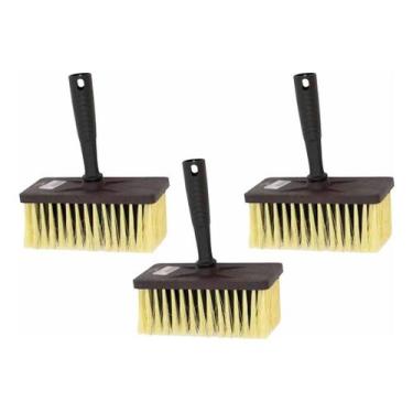 Imagem de 3 Broxa Escova Retangular 15,5 x 5,5cm Roma Pintura Limpeza