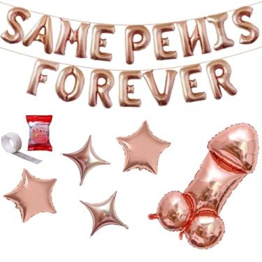 Imagem de Balão Despedida De Solteira, Kit 22 PEÇAS Despedida De Solteira Decoração, SAME PENIS FOREVER + 100 Pontos Cola Adesiva