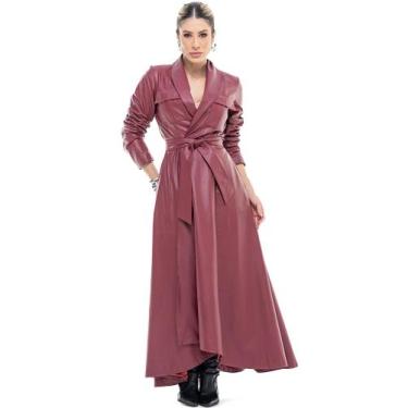 Imagem de Sobretudo Passion Couro Legítimo Pele Mania - PT3008, Bordô 1022, M