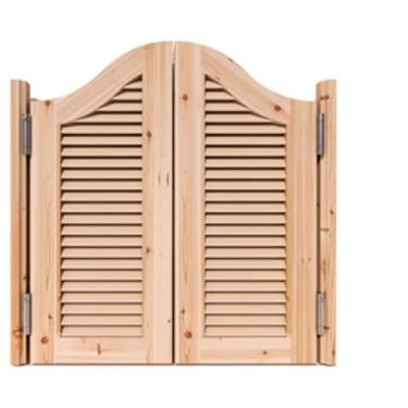 Imagem de Portas giratórias duplas de madeira maciça - Divisor adequado para animais de estimação para casa e escritório | Durável e personalizável | Dobradiças de fechamento automático (L 120 cm x A90 cm (120