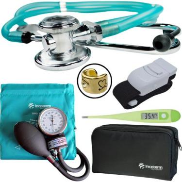Imagem de Kit Aparelho Pressao Esfigmomanometro Estetoscopio Rappaport - Love Sa