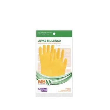 Imagem de Luva de Látex Amarela para Limpeza GG - MBLife - 1 Par - MB LIFE