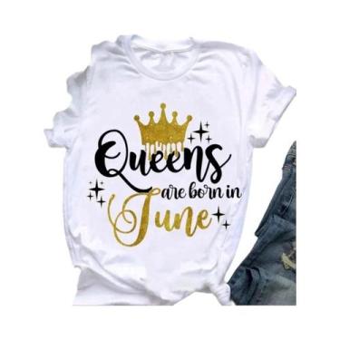Imagem de Camiseta Feminina Golden Crown Queen - Estampa Gráfica - Presente de A