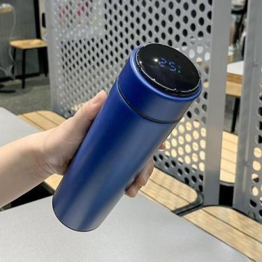 Imagem de Garrafa Térmica Inox Inteligente 500ml Com Medidor De Temperatura MS70