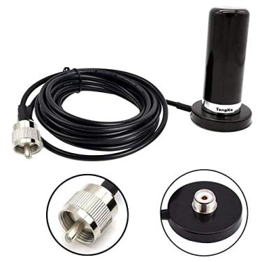 Imagem de Antena de banda dupla HH-N2RS UHF VHF 400-470 136-174MHZ e SO239 Montagem Base Magnética UHF PL-259 Cabo de antena de teto ou porta-malas para rádios móveis Conector PL259