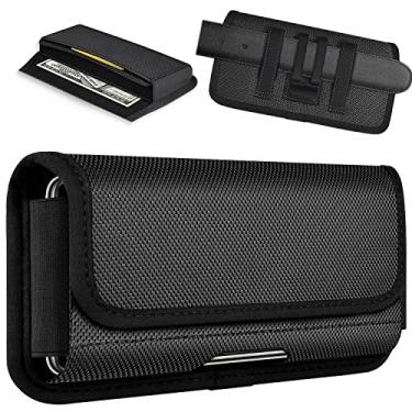 Imagem de ykooe Coldre de nylon resistente compatível com iPhone 17 16 15 14 13 12 e modelos Pro, Galaxy S25, S24, S23, S22, S21 suporte de cinto para celular masculino, preto - G