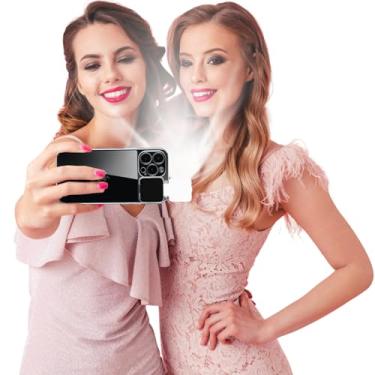 Imagem de ZFMF Capa com luz de selfie para iPhone 14 Pro Max com luz de LED embutida recarregável para TIK Tok/Stream/Maquiagem/Live/Vídeo - Selfie (2 modelos, 3 níveis de brilho)