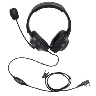 Imagem de Renastar K1 2 pinos Walkie Talkie Over Ear Abafadores de Ouvido com Microfone Vox Boom Overhead Fone de Ouvido Rádio Bidirecional para Baofeng UV-5R