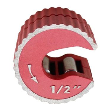 Imagem de TAODAN Cortador de tubo apertado ajustável de liga de alumínio vermelho de 1/2 polegada para cortar cobre e conduíte de parede fina