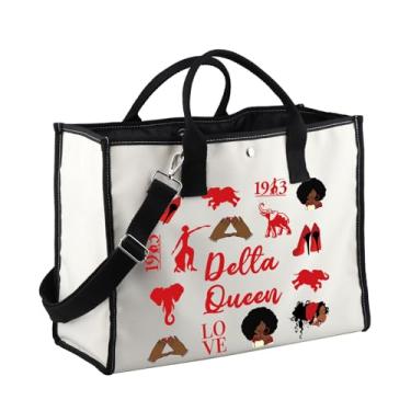 Imagem de Zuo Bao 1913 Sorority Tote Bag Red Elephant Gift The BaDST EST 1913 Canvas Shopping Bag for Sorority Sisters, Delta Queen
