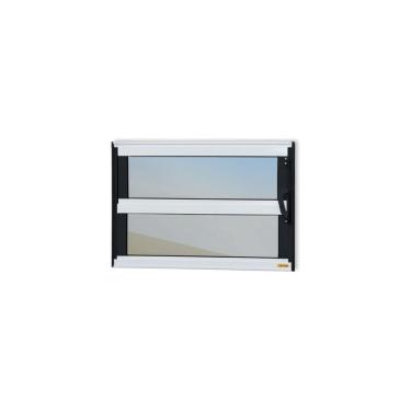 Imagem de Janela De Aluminio Basculante Elite Vidro Reflex 40cm X 100cm Brimak Mix Preto