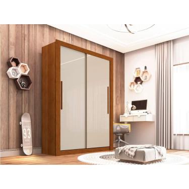 Imagem de Roupeiro Panamá Em Mdp Com 2 Portas E 2 Gavetas Sallêto Cinamomo/ Off White