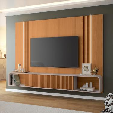 Imagem de Home Suspenso Decorativo Rennes Mdf-mdp C-led Para Tv Até 85 Polegadas Cinamomo-off White G26 - Gran Belo