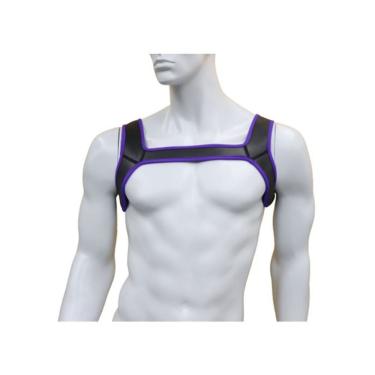 Imagem de Harness Neoprene Preto E Roxo G - Apollo - Coleção Fetiche Lovetoys - Preto, G