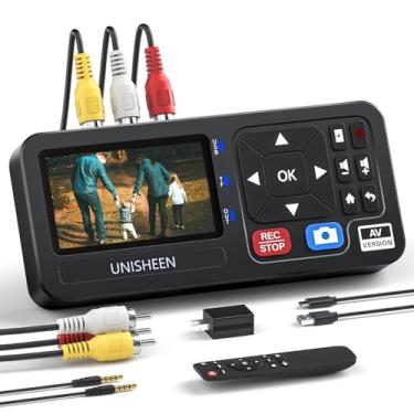 Imagem de UNISHEEN Conversor De Vhs Para Digital (2.0) - Gravador Vídeo Com Base Bateria, Compatível Vhs, Vcr, Dvr, Dvd, Cassete, Hi8, Mini Dv Players, Filmadora, Consoles Jogos