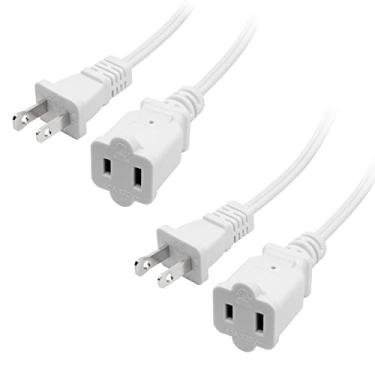 Imagem de Yeatel Cabo De Extensão Energia 2 Pinos, 3 Pés/1 Metro, Plugue Polarizado, Curto E Flexível, Macho/Fêmea Americano Para Nema 5-15P A 5-15R, Pacote Luzes Natal Com Certificação Ul
