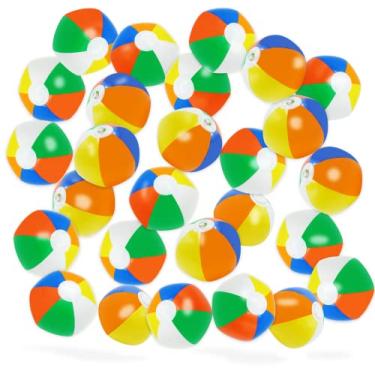Imagem de 4E's Novelty Mini Bolas De Praia, Pacote Com 28 Unidades, Lembrancinhas Para Festa Verão Na Piscina Crianças, Brinquedos Infláveis, Decorações Havaianas Luau, Enchimentos Sacolas Guloseimas, Present