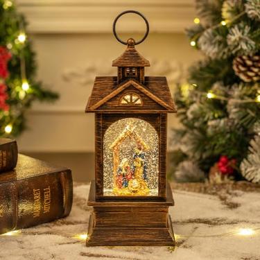 Imagem de IMAANIIE Lanterna Musical De Globo Neve Natal, Operada Por Usb E Pilhas, Com Água Giratória Brilhante, Para Decoração Casa Presente