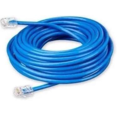 Imagem de Cabo De Rede 25 Metros Cat 5 Azul Internet Montado - Viamaxx