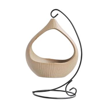 Imagem de Fenteer Incensário suspenso, incensário suspenso, multiuso, criativo, base de ferro, decoração de ambiente, cerâmica, para casa, quarto, armário, mesa, 13cmx19.5cm