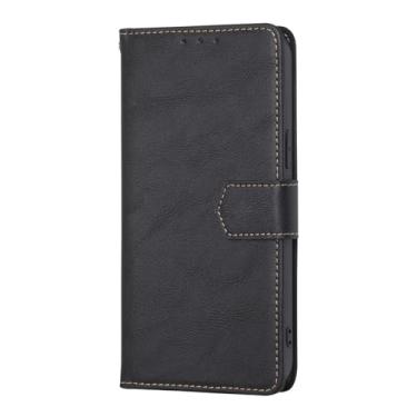 Imagem de LYJSMGZ Capa flip para iPhone 16E, homens e mulheres, carteira de couro fosco com bloqueio de RFID, capa de telefone fólio TPU macio à prova de choque, preta, 16E