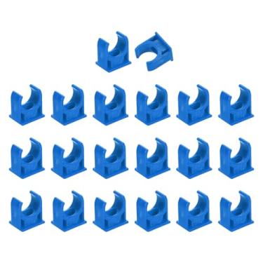 Imagem de uxcell 20 peças de grampos de tubo de água de PVC, fivelas de mangueira de tubulação em forma de U, suporte de tubo de irrigação para 16 mm OD para bandejas de TV, tubulação, tubo de suporte de