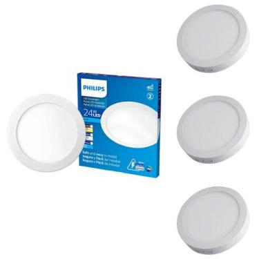 Imagem de 4 Luminárias Plafon 24w Philips Embutir 4000k Neutra Bivolt