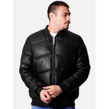 Imagem de Jaqueta Victory Eagle Masculina PU Leather Bomber Preta, L/G