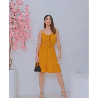 Imagem de Vestido alcinha com elástico na cintura em viscose forrado - Flash poi