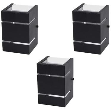 Imagem de Kit 3x Arandela Externa 2 Focos 2 Frisos Alumínio Preta G9 IP65