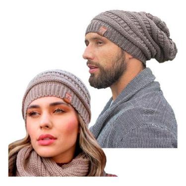Imagem de Touca Caída Tricô Gorro Boina Beanie Lã Masculina Feminina Macio Quent