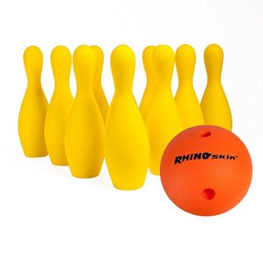 Imagem de Champion Sports Conjunto de boliche de espuma: bola de pele de rinoceronte e pinos para treinamento e jogos infantis