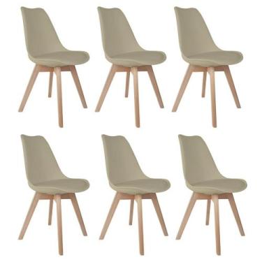 Imagem de Conjunto 6 Cadeiras Saarinen Nude Wood - La Mobilia