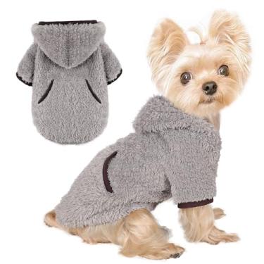 Imagem de Suéter de cachorro roupas de inverno para cães pequenos meninos meninas com capuz para animais de estimação filhotes casacos de clima frio outono cachorro moletom para chihuahua yorkie suéter