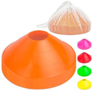 Imagem de GoSports Cones esportivos premium para treinamento de agilidade e exercícios - pacote com 20 com bolsa - laranja